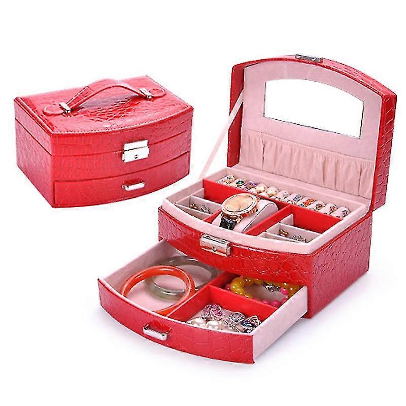 Pu Leather Rectangular Jewelry Storage Box