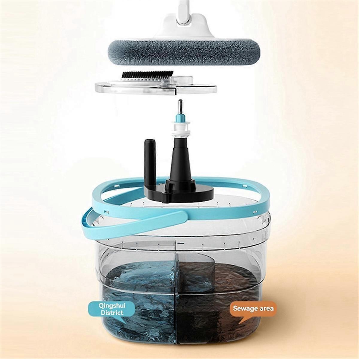 360 Microfiber Mop with Self-Washing & Drying Bucket, No-Hand Wash, Efficient Household Cleaning T