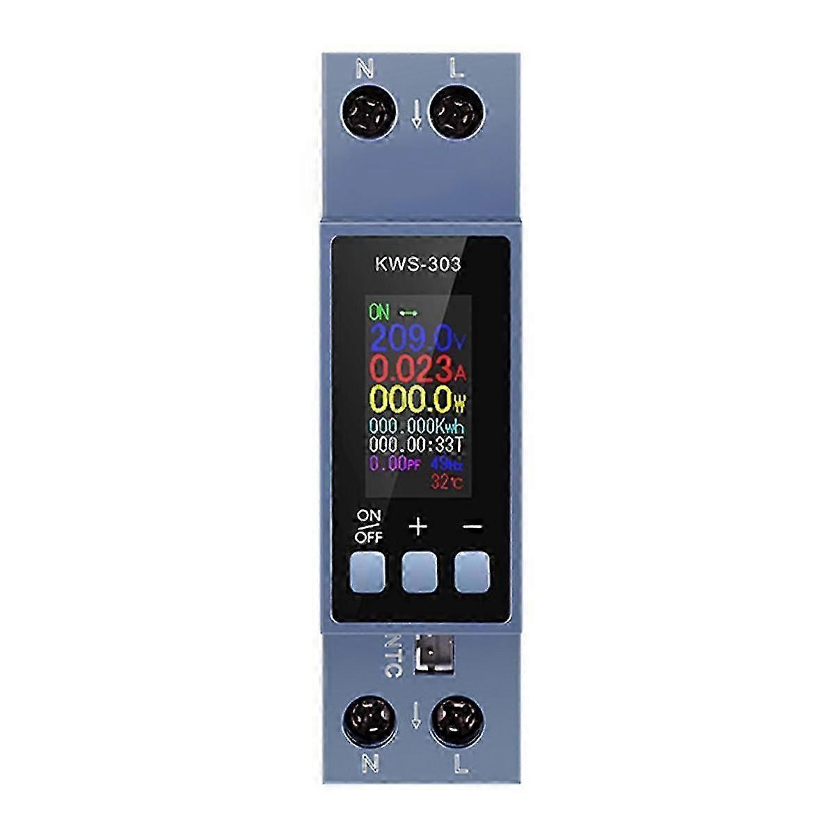 Ac Voltmeter Ammeter Wattmeter Din Rail Mount Energy Meter Ac 100-290v Kwh Power Meter Led Digital