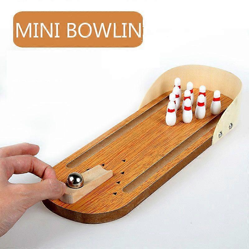 Mini Bowling Parent-Enfant Jeux de table interactifs En bois Jouets éducatifs pour enfants Rolling Ball Jeu Floor Party Pour enfants Cadeau