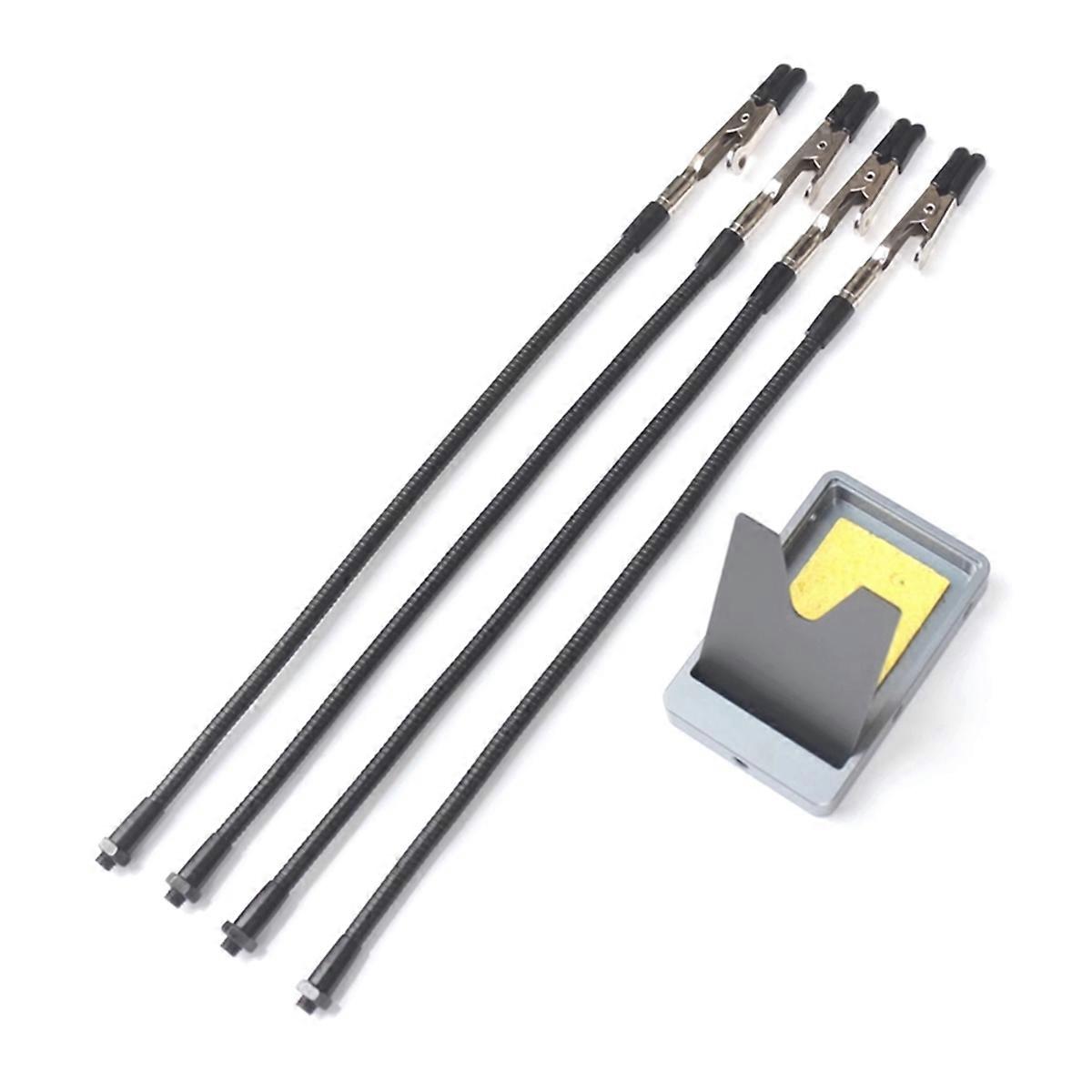 Universal Third Helping Hands Soldering Aid Tool PCB Board Holder with 4pcs Metal Flexible Arms for