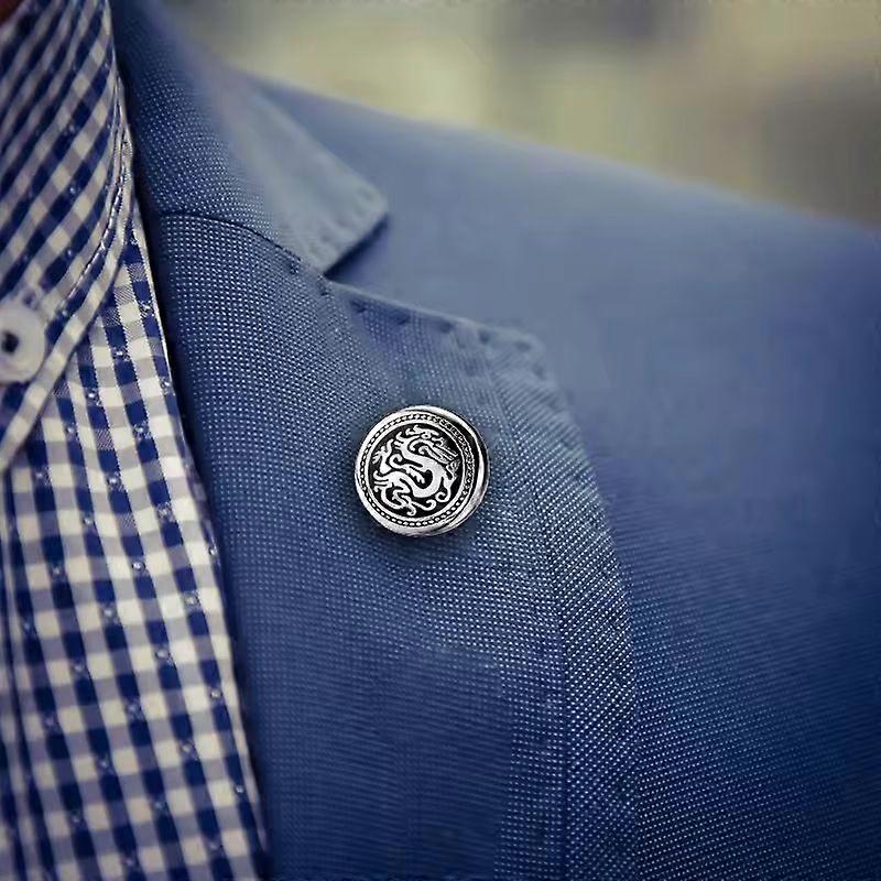 Kupfer Chinese Style Dragon Design Brosche für Männer Revers Pin Kleidung Abzeichen