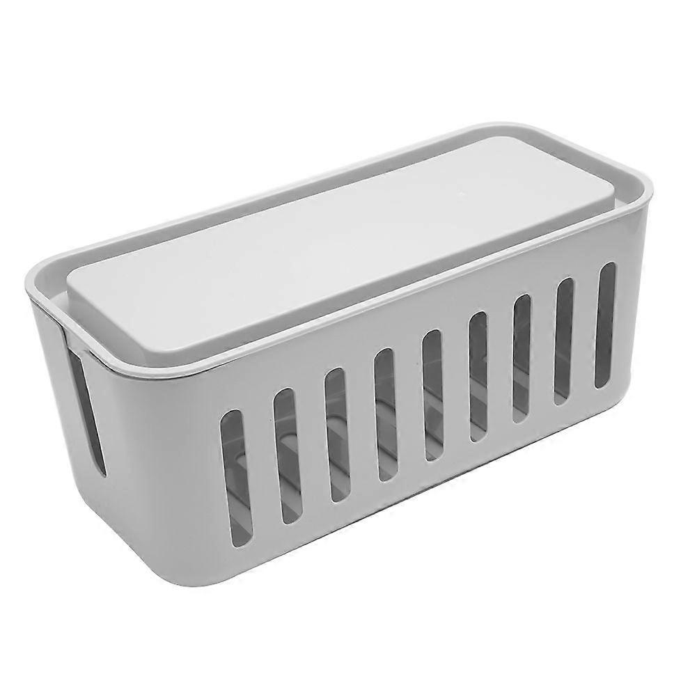 Desktop Safety Dustproof DIY Power Cord Socket Storage Box Cable Organizer Case Socket Container HomeGray