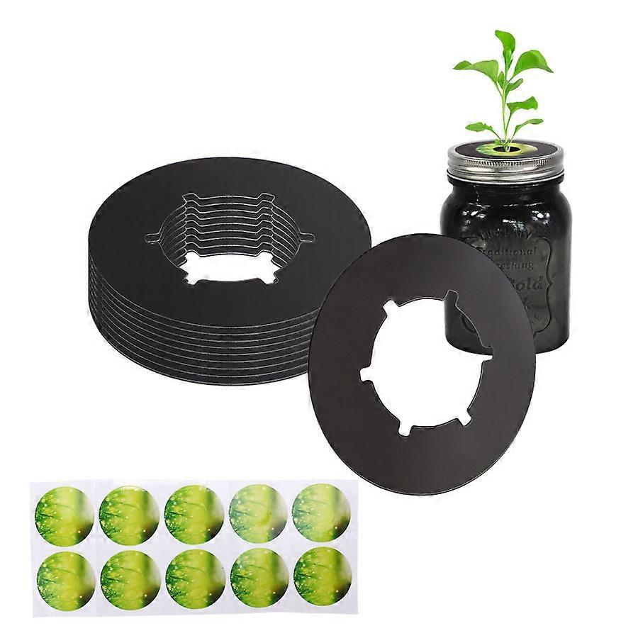 Durable Hydroponic Lids for Mason Jar (10PCS) with Labels - Garden Planter