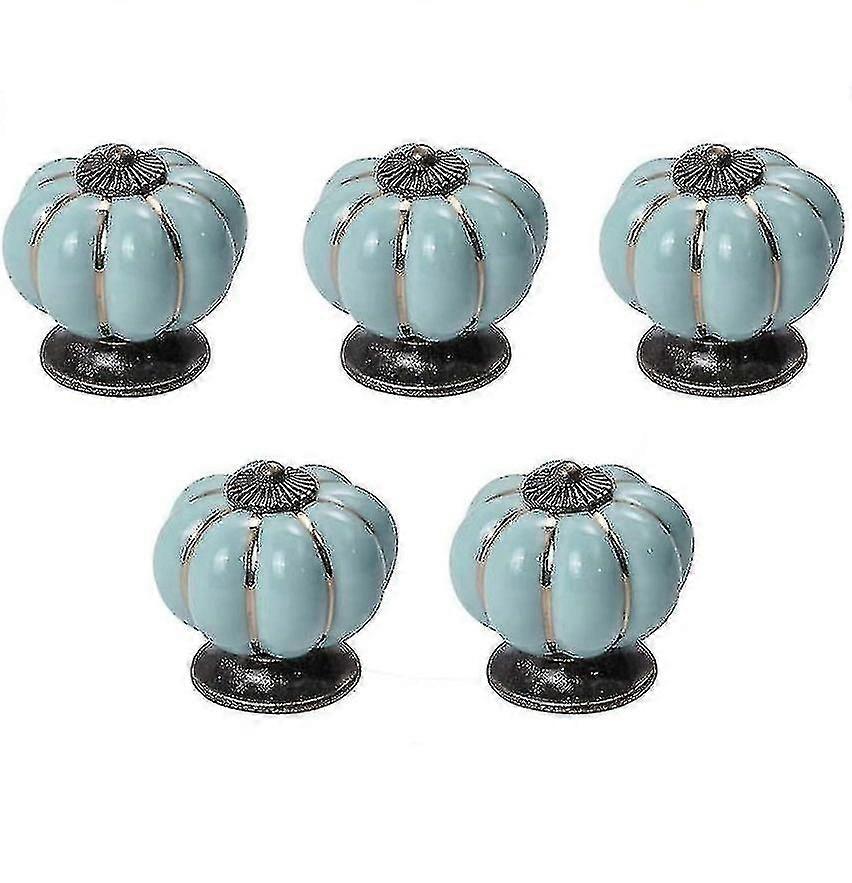 5pcs Kitchen Cabinet Knobs, Retro Ceramic Cupboard Drawer Pull Handle, Door Wardrobe Furniture Handle