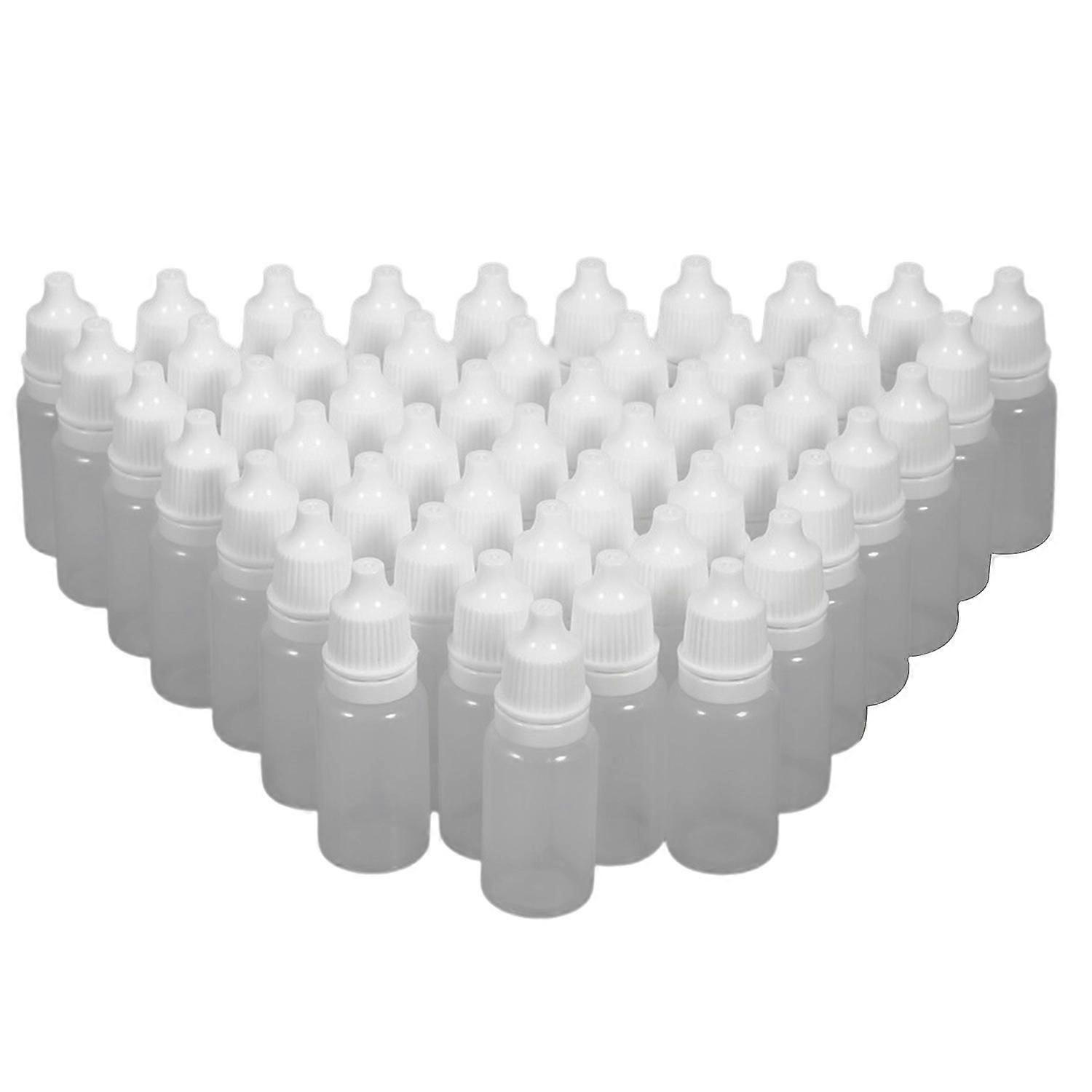 Fornnerg 50pcs 10ml Soft Empty Squeeze Dropper Bottles Eye Drop Liquid Storage Containers