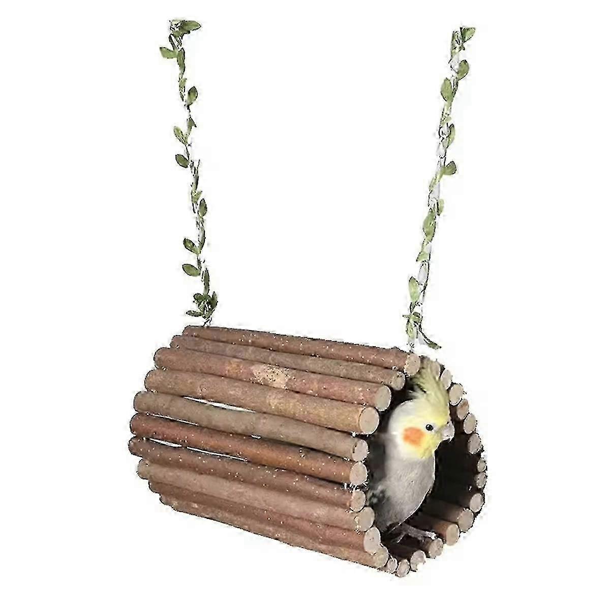 فرع دلو الطيور عش لعبة الببغاء أرجوحة جثم خشبية الطيور حامل الببغاء لعبة لوازم الطيور قفص معلقة لعبة نفق السرير