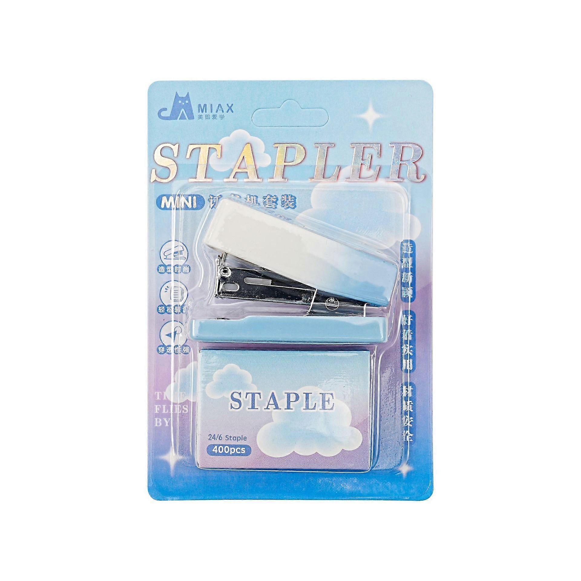 Gradient macaron color mini small labor-saving stapler student office portable binding supplies