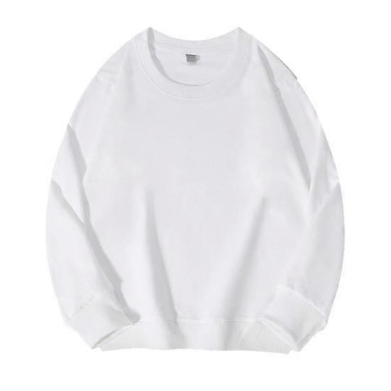 Men Fall Spring Sweatshirt Round Neck Loose Solid Color Elastic Cuff Pullover Simple Style Casual Soft Men Daily Top