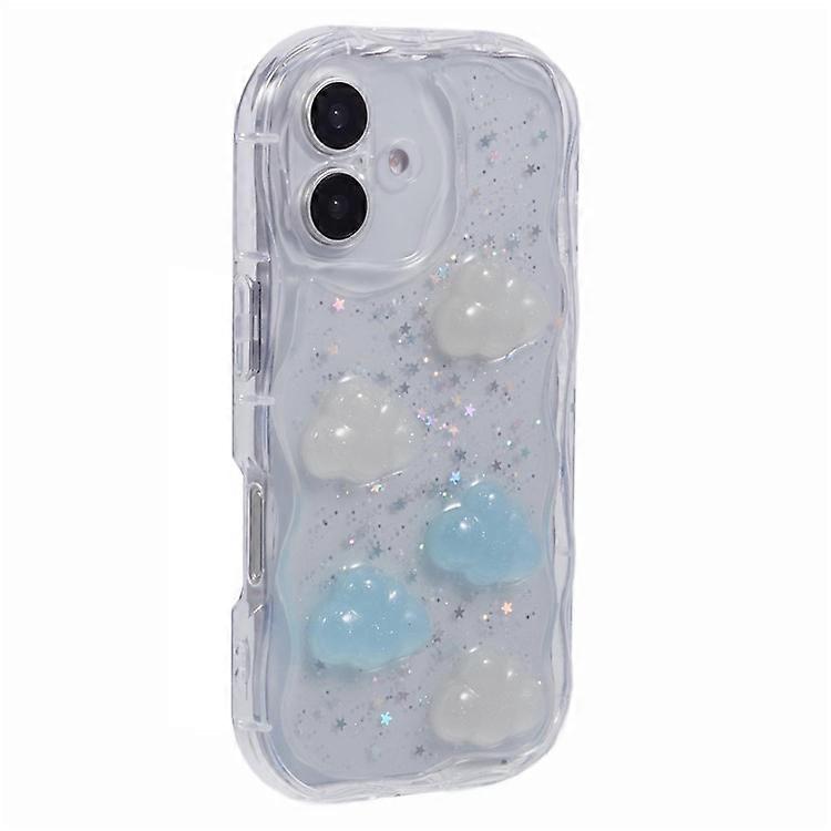Compatible For iPhone 16 Plus Case Epoxy TPU 3D Pattern Anti-Fall Phone Cover