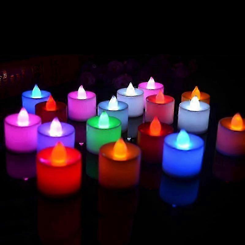 Creative Led Candle Light Simulation Color Flame Tea Lights Flickering Multicolor Lamp For