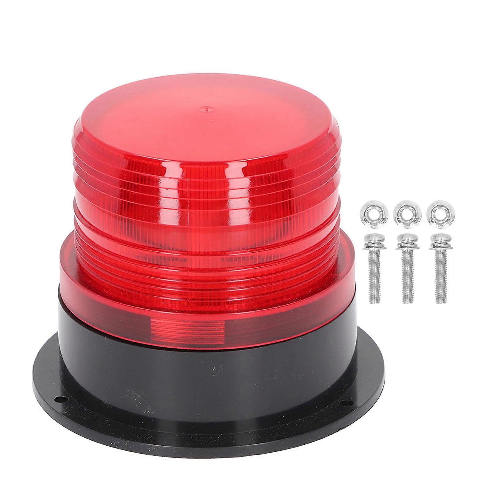 Round Red Warning Light, Industrial Emergency LED Rotating Strobe Beacon Warning Light 12 to 60V
