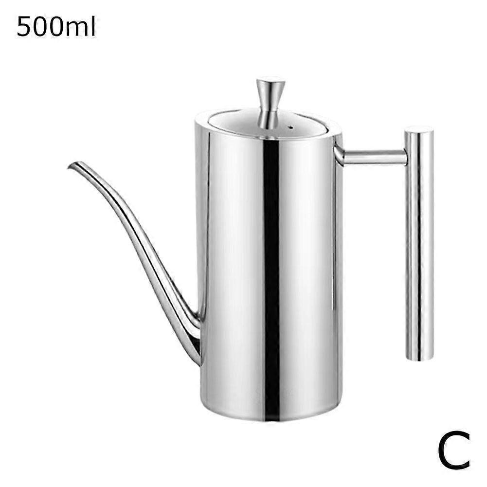 Distributeur d'huile en acier inoxydable 304, grande capacité de 700 ml, avec couvercle verrouillable pour un versement sans déversement.