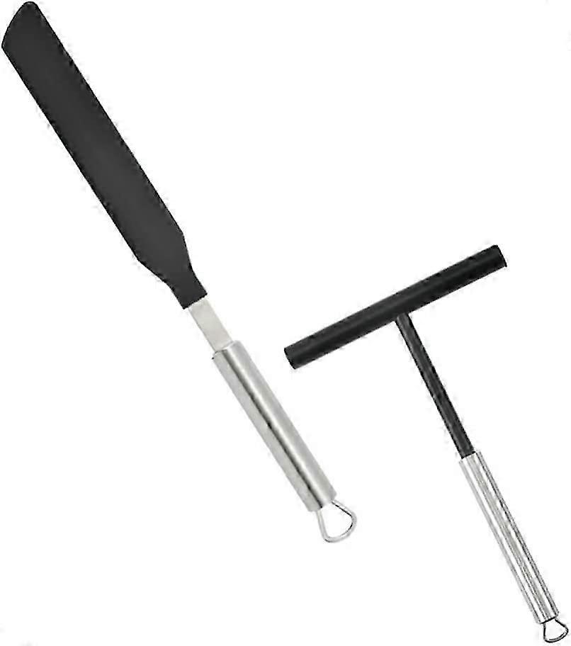 T-form crepe maker rustfrit stål dej spatel pandekage turner crepe pan maker værktøj