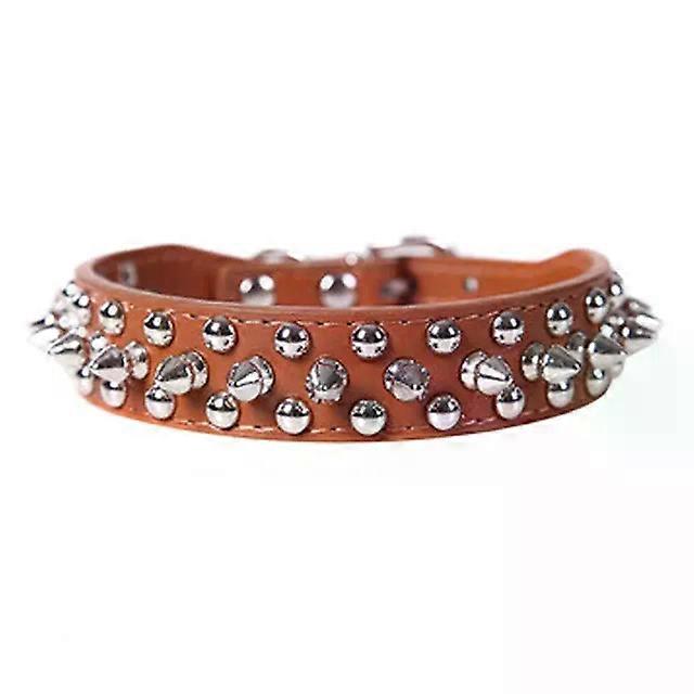 Unbrand Adjustable Leather Pet Dog collar Neck Strap Supplies PU Leather Punk Rivet Spiked Dog Colla