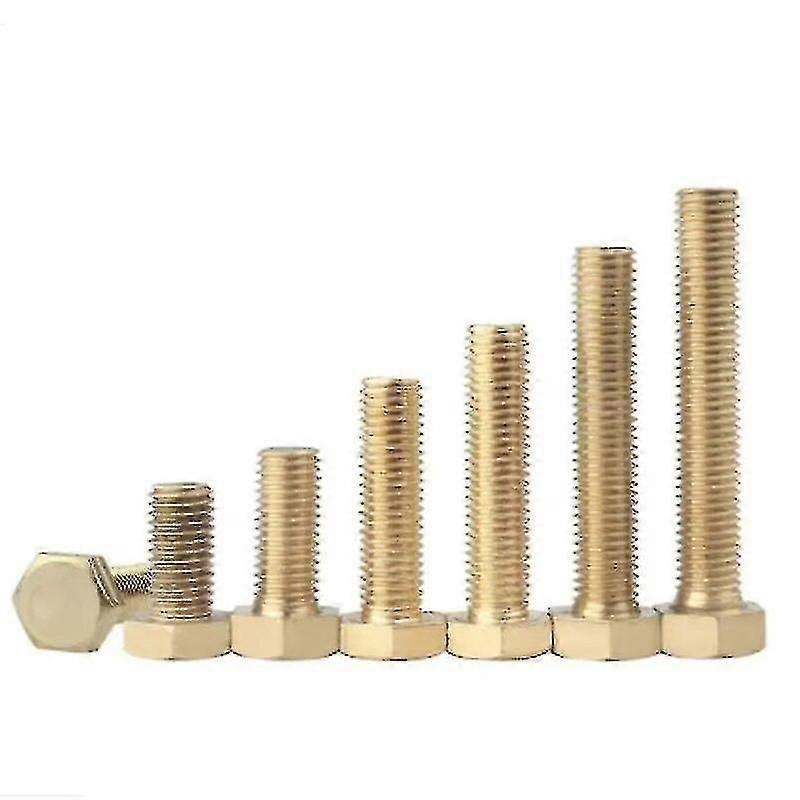 Brass Hex Bolts M4-M10 Metric Thread Machine Screws for DIY Metalworking Projects