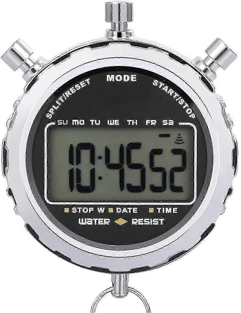 Large LCD Display Waterproof Digital Stopwatch with 1/100 Seconds Precision for Soccer Training, Daily Alarm