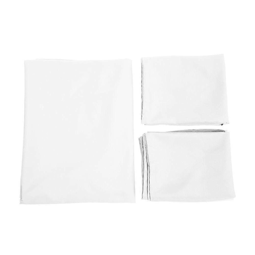 Solid Color Bed Sheet with Pillowcases Bedding Set for Home Hotel(200*230cm, White)
