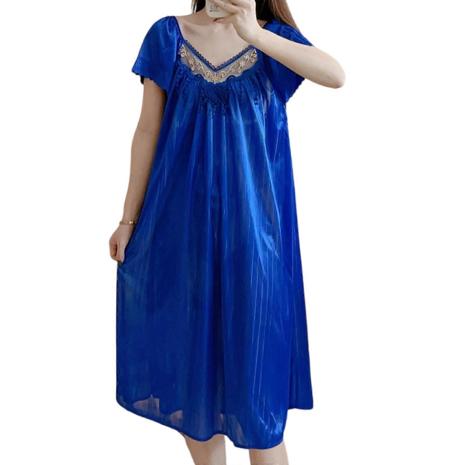 chinese dress ladies Women's Mulberry Silk White Cosette Night Dress with Lace