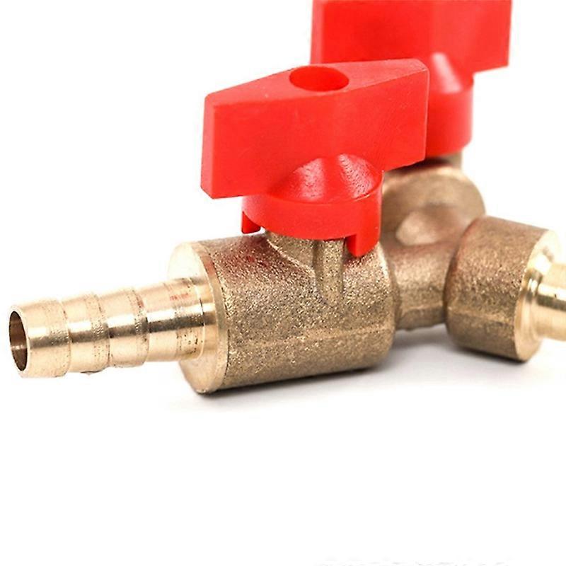4stk 3-vejs afspærring kugleventil / ventilklemme montering slange modhage brændstofgas 8mm messing y type kugleventil