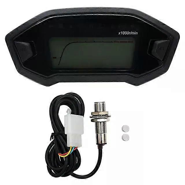 10000RPM Motorcycle Digital Tachometer Adjustable Dash Electronic Speedometer Odometer Motor Dashboard Instrumentation Panel