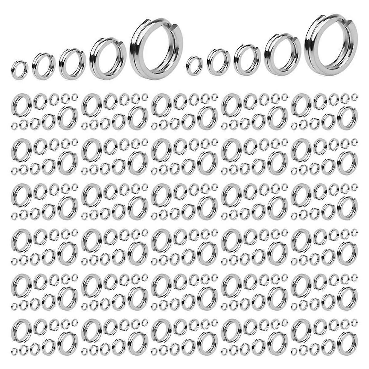 500個 ステンレススチール フィッシングスプリットリング ヘビーデューティー フィッシングルアー