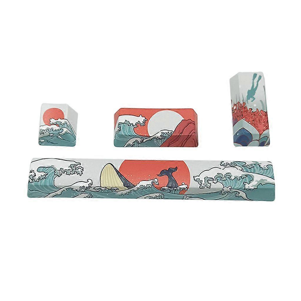 nyhet fancy keycaps 5 sidor färgämne sublimering mekaniskt tangentbord keycap 4st