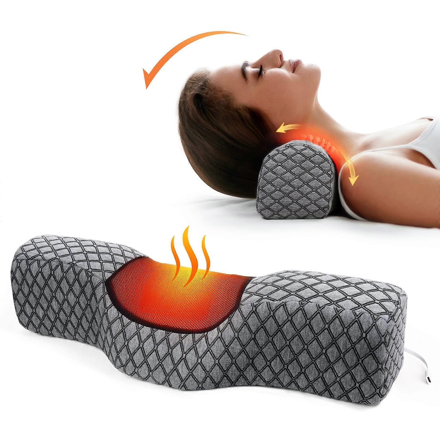Heated Memory Foam Cervical Neck Pillow for Sleeping