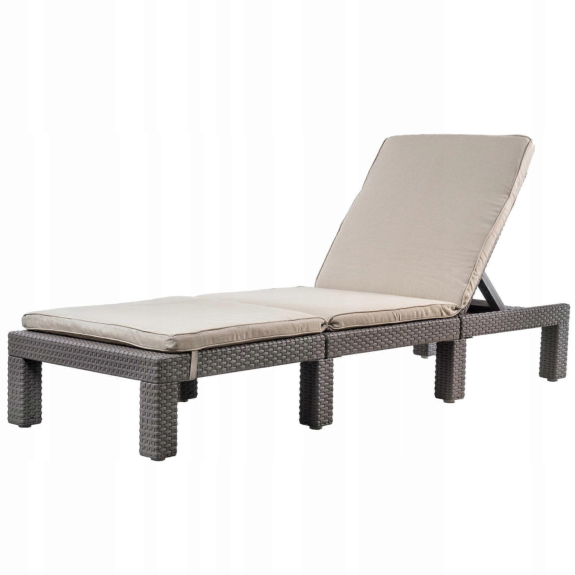 Keter Garden Sun Lounger with Adjustable Recline & Cushion, Foldable Design