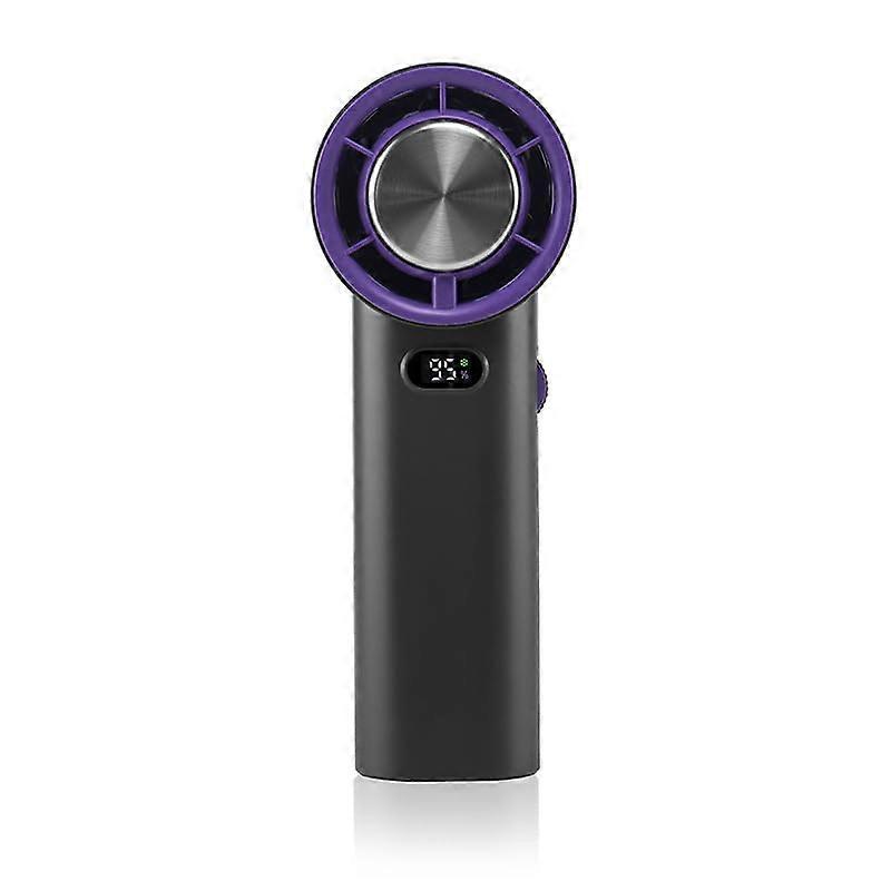 Hand Type Ventilator 100 Speed, Cooling Turbo Mini Vental, Digital Screen USB Rechargeable Personal Venture, Open Air/Home/Office (Black)