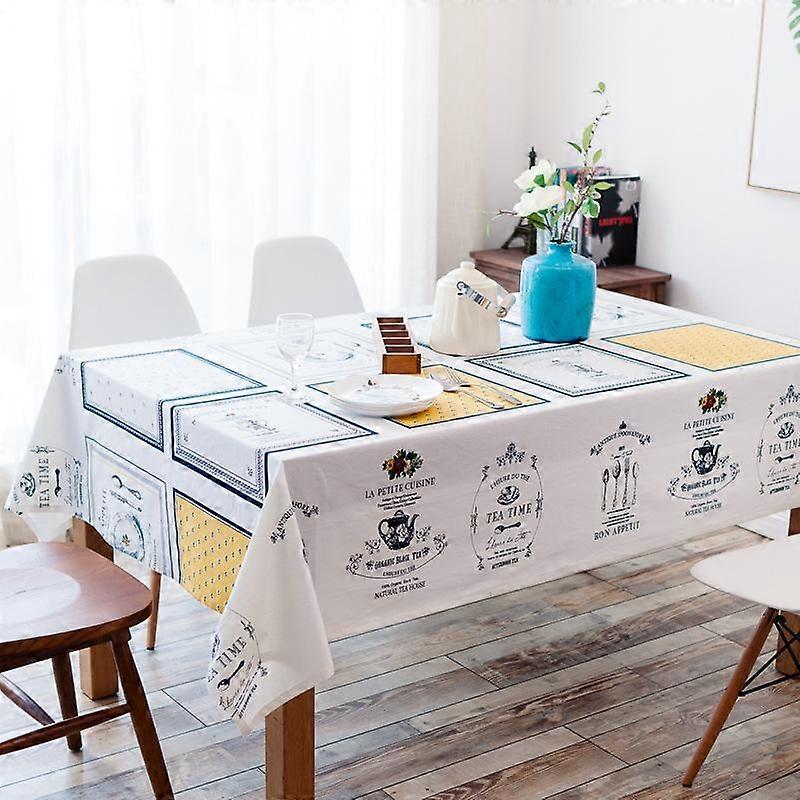 Abstract Square Printed Patterns Table Cloth Cover Cotton Linen Home Dining Decorated American Style Can Wash The Tablecloth