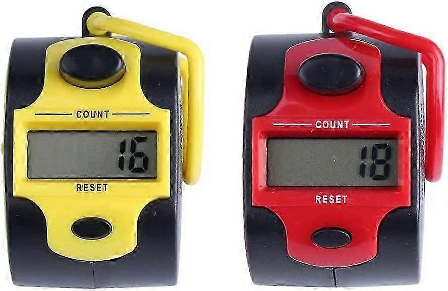 Electronic Counters (2 Pack),Manual with Ring,Handheld Golf Clicker,Buddha Number Clicker (Red+Yellow)