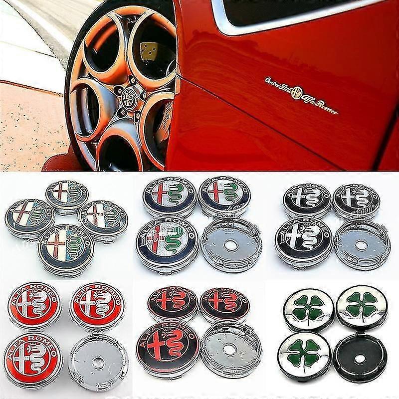 4pcs/lot 60mm Alfa Romeo λογότυπο αυτοκίνητο τροχό κεντρικό καπάκι πλήμνης για την Alfa Romeo 4c 8c 147 155 156 159 166 Τζουλιέτα Στέλβιο Αράχνη Gt κ.λπ.