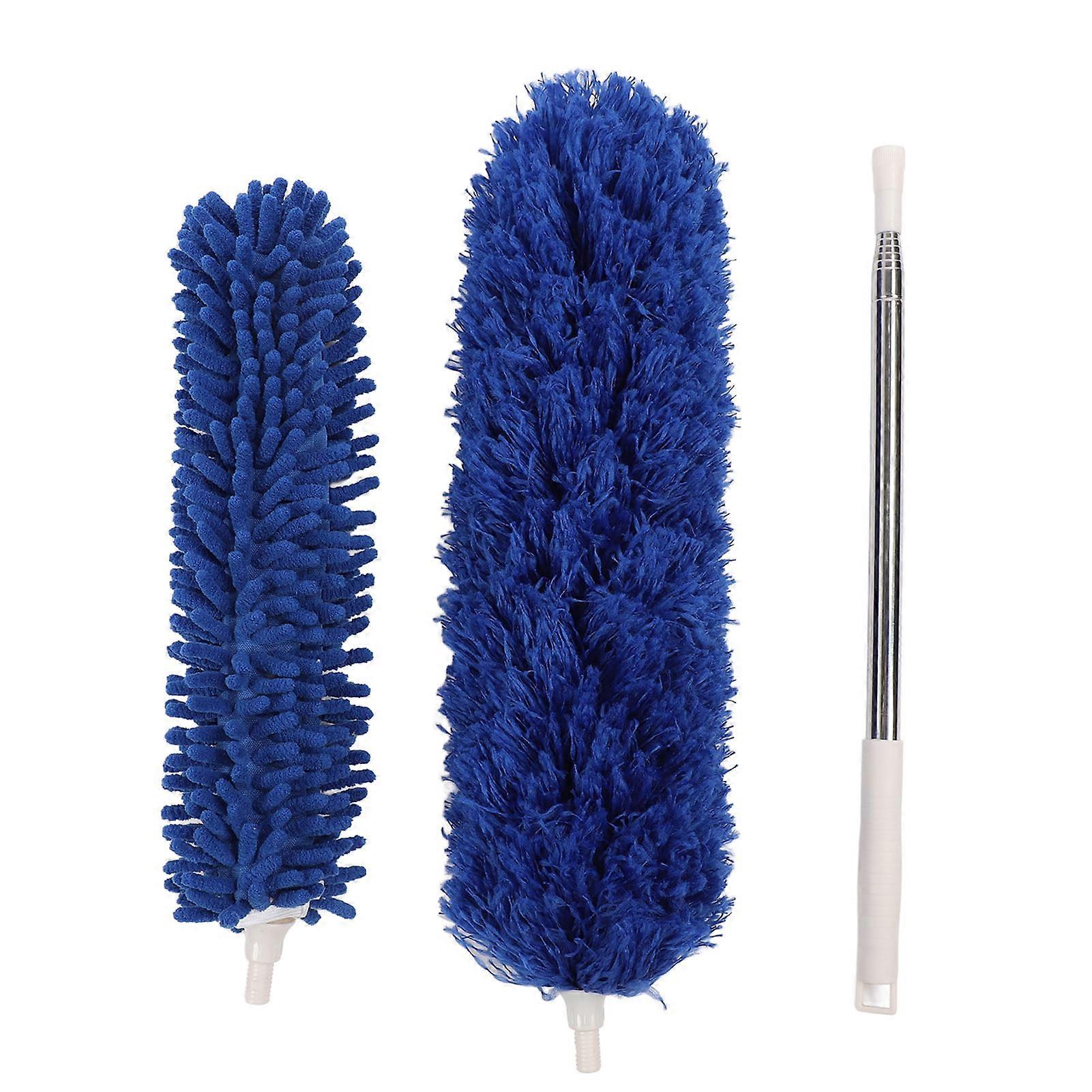 Microfibre with Extension Pole Replaceable 2 Heads Long Handle Bendable Washable Dusters for All Round Home Cleaning