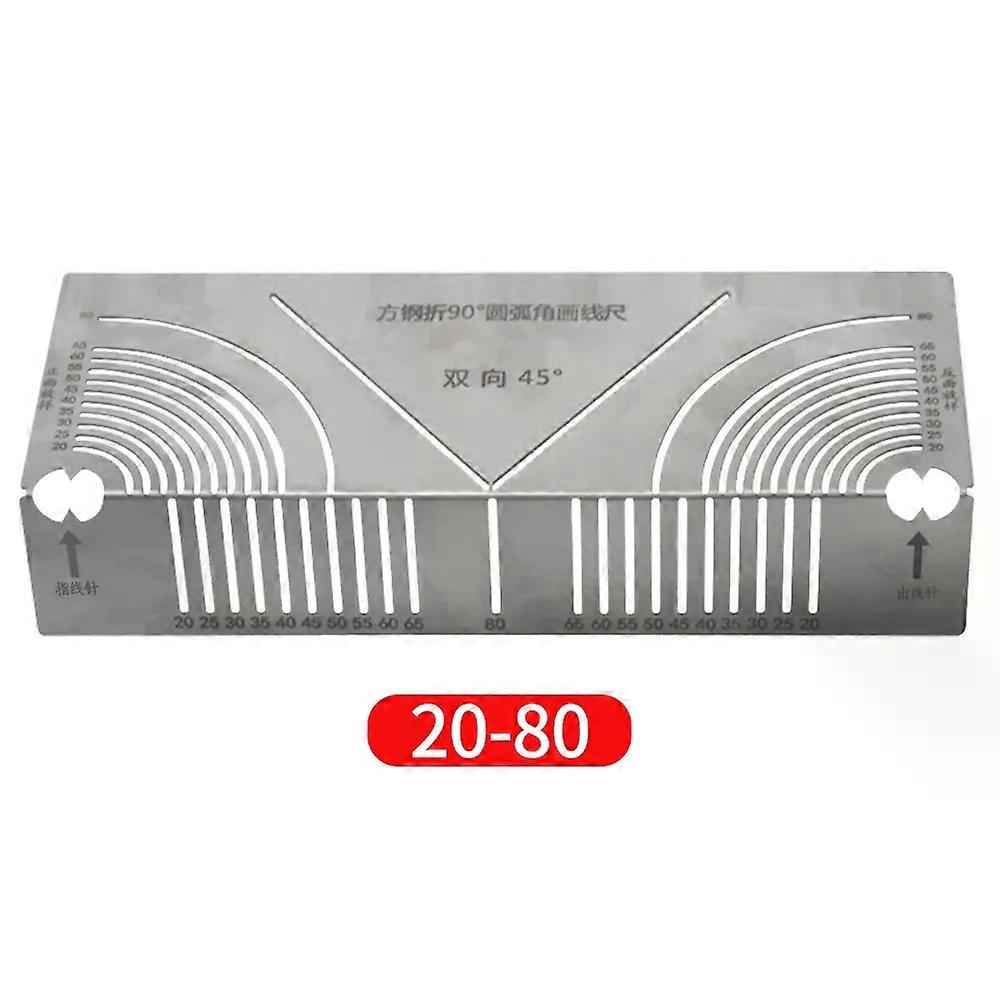 Precision Flex Angle Arc Marking Tool 20-80MM Square Pipe Bend Angle Measuring Ruler Marking Tool Welding Pipe Marking Cutting