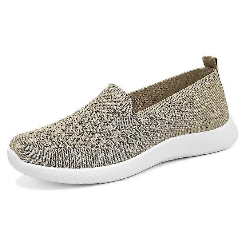 Women's Breathable Mesh Slip-On Walking Shoes Comfortable Lightweight Sneakers for Mom Daily Wear