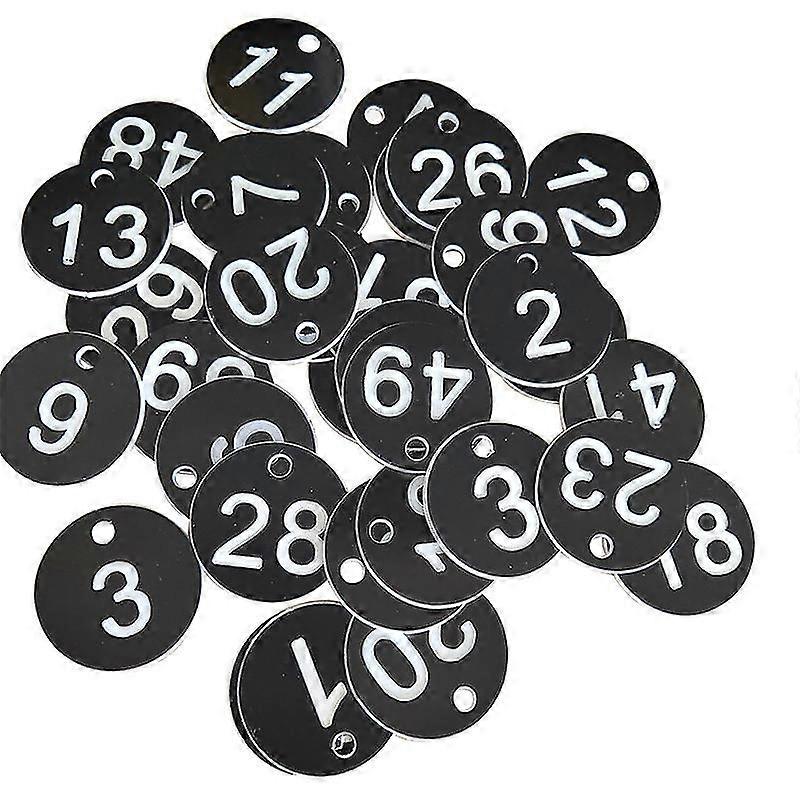 Black Number Tags 1-50 Plastic Numbered Tokens Plastic Table Numbers Numberedlocker Hand Card Storage Card Bath Floor Card Number Key Card Digi