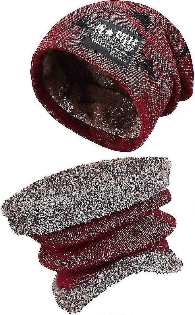 Winter Warm Knitted Hat With Fleece Lining For Children