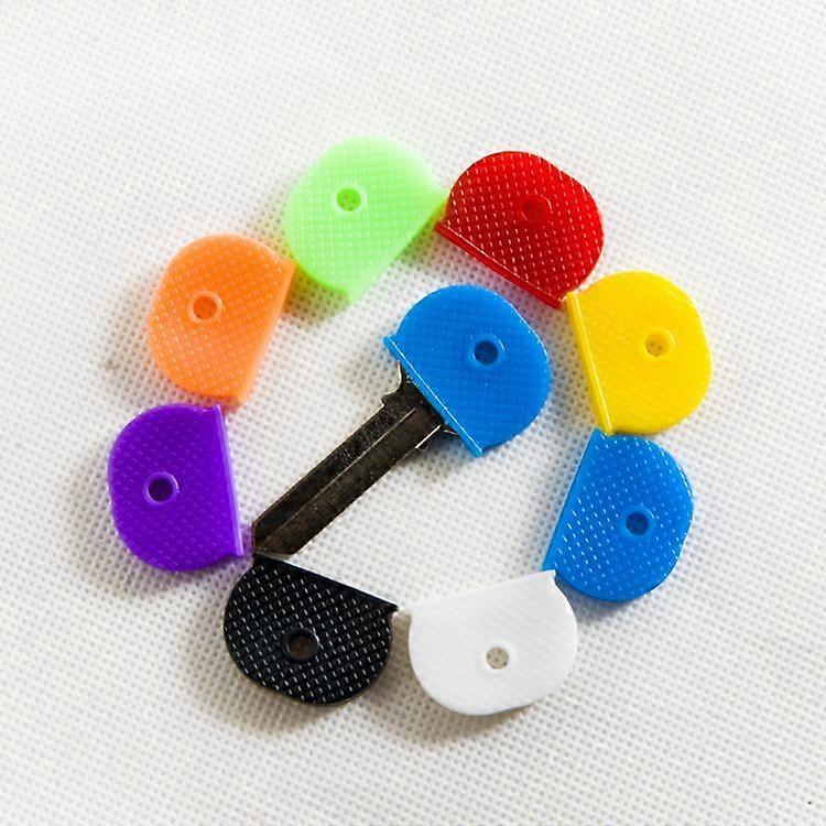 32 PCS 1 Inch Key Cap Covers Key Identifiers Markers Protectors for Standard Regular Thin Flat House Keys (Not Suitable for Odd-Shaped Keys), 8 Assort