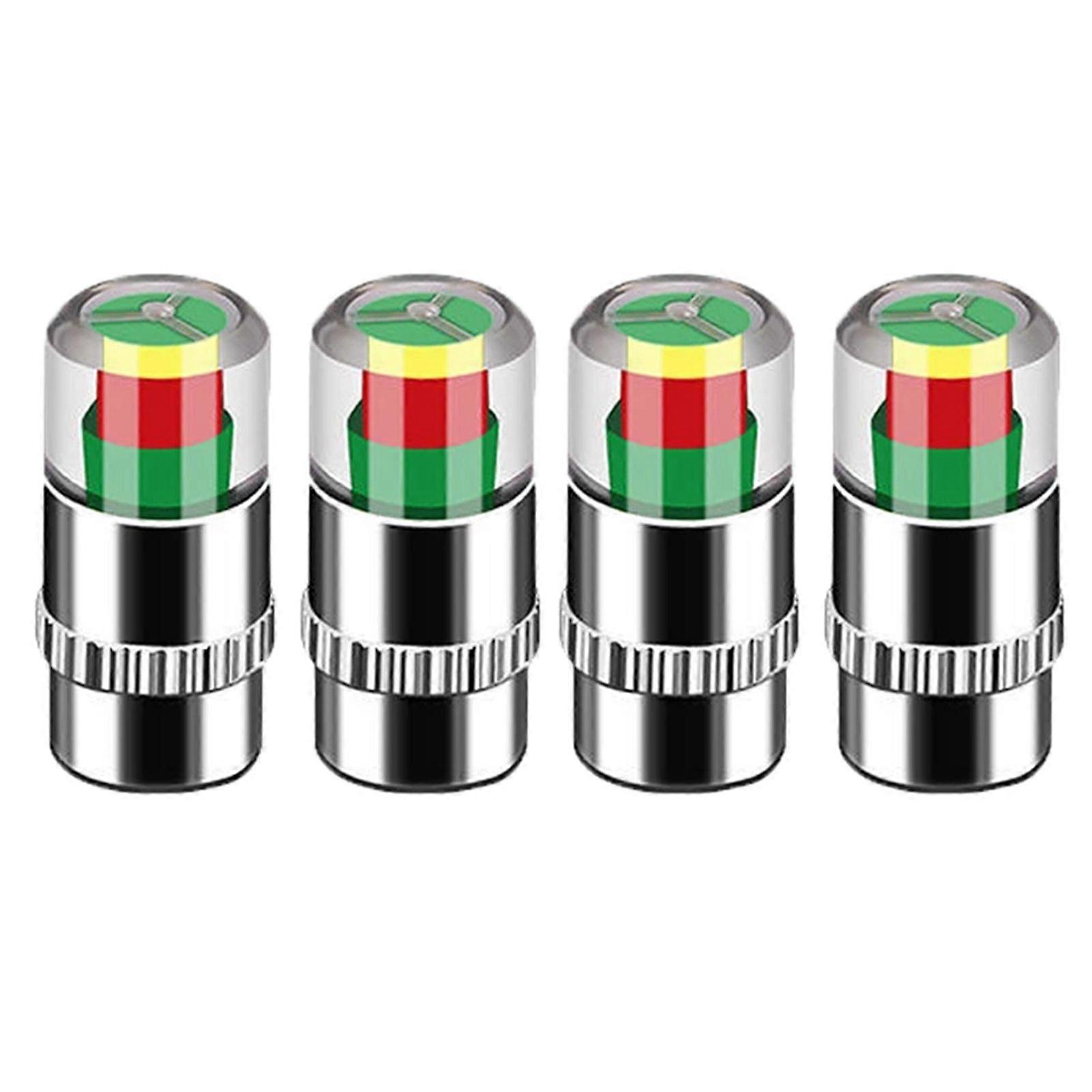 4PCS Car Auto Tire Pressure Monitors Valves Cap Sensor Indicator Alert Monitoring Tools Kit