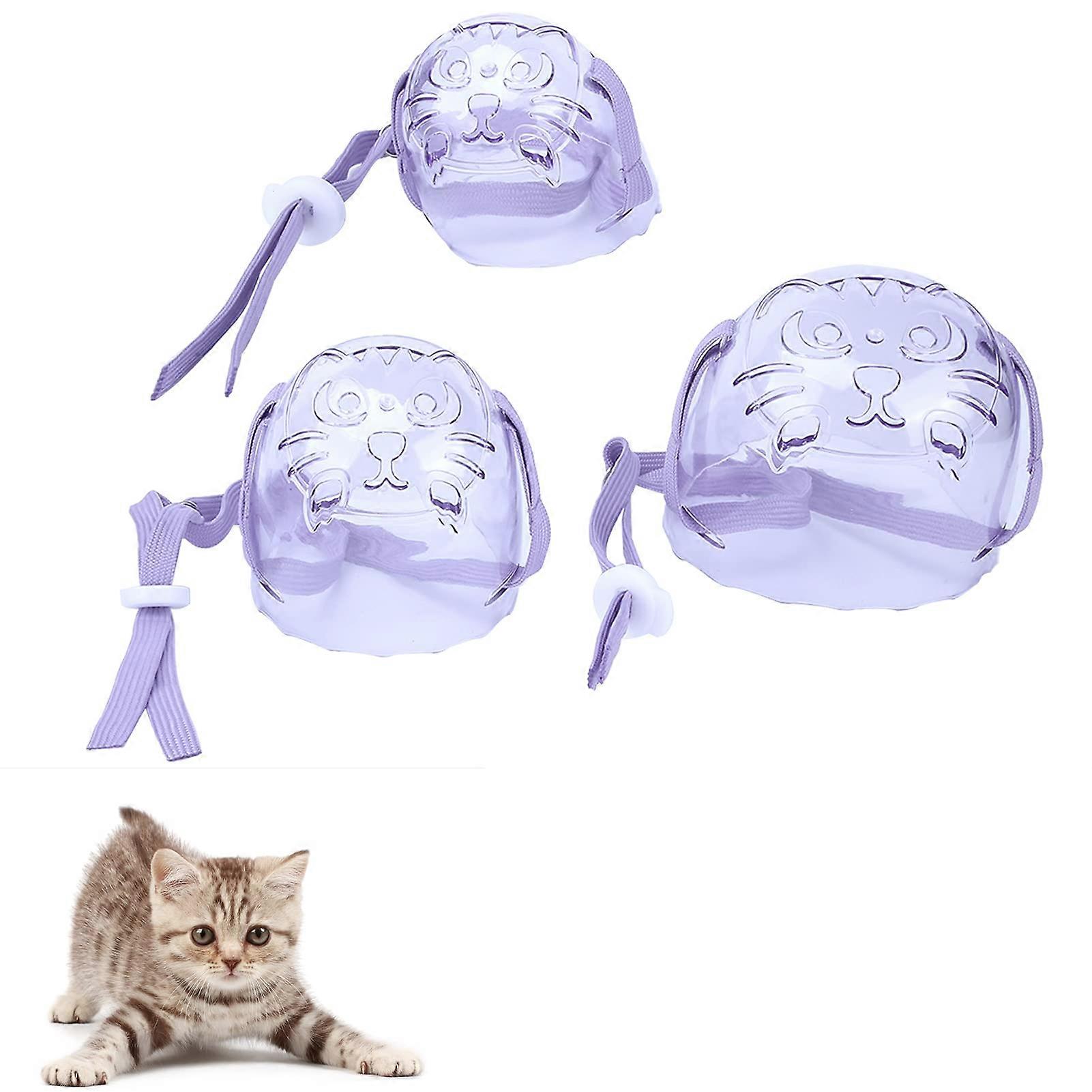 Cat Muzzle for Grooming - 3Pcs Cat Mouth Cover, Adjustable Cat Helmet Muzzle, Durable Material, Comfortable Fit