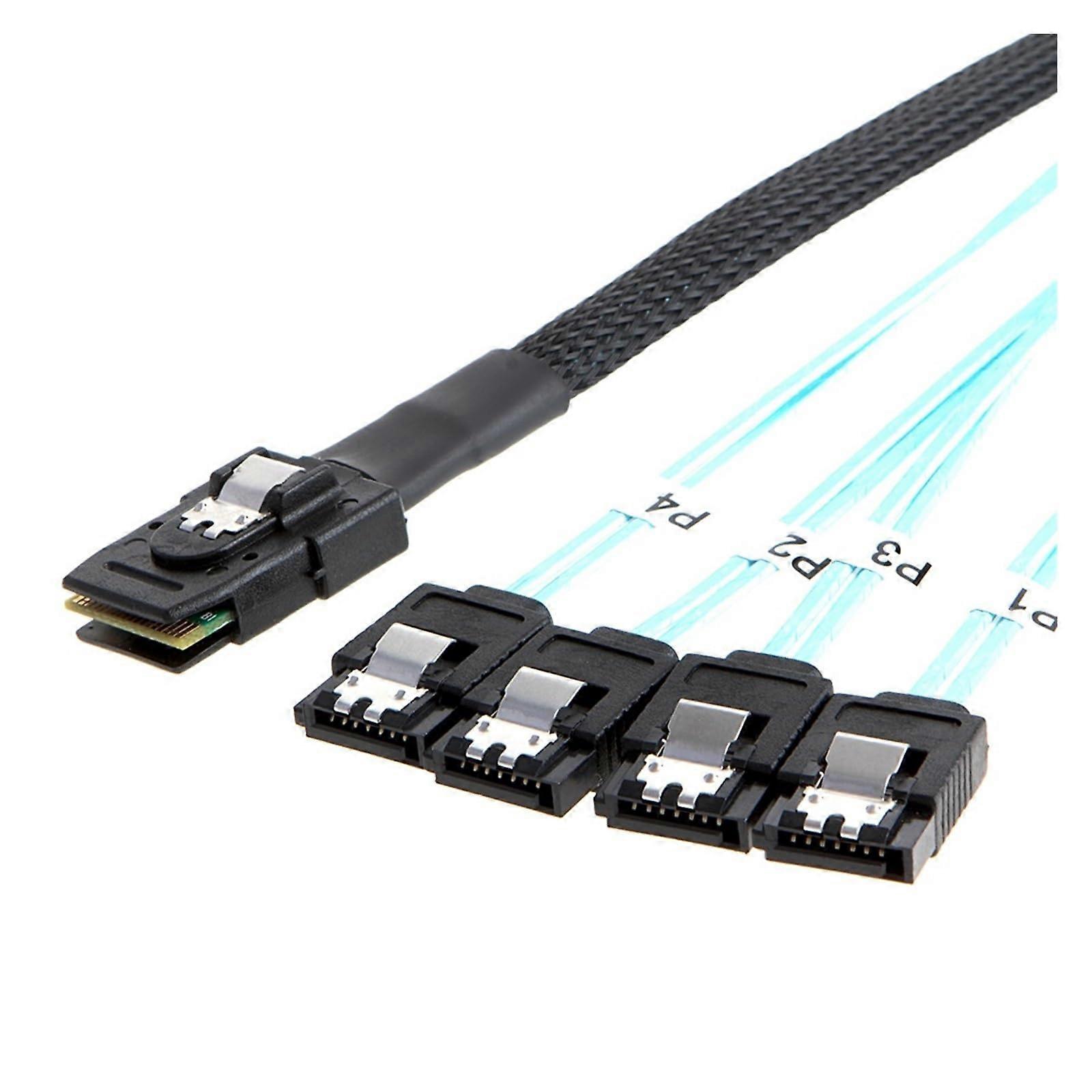 Cable SFF-8087 to SATA Breakout Cable SFF8087 to SATA to 4X SATA to SATA Breakout Cable(0.5m)