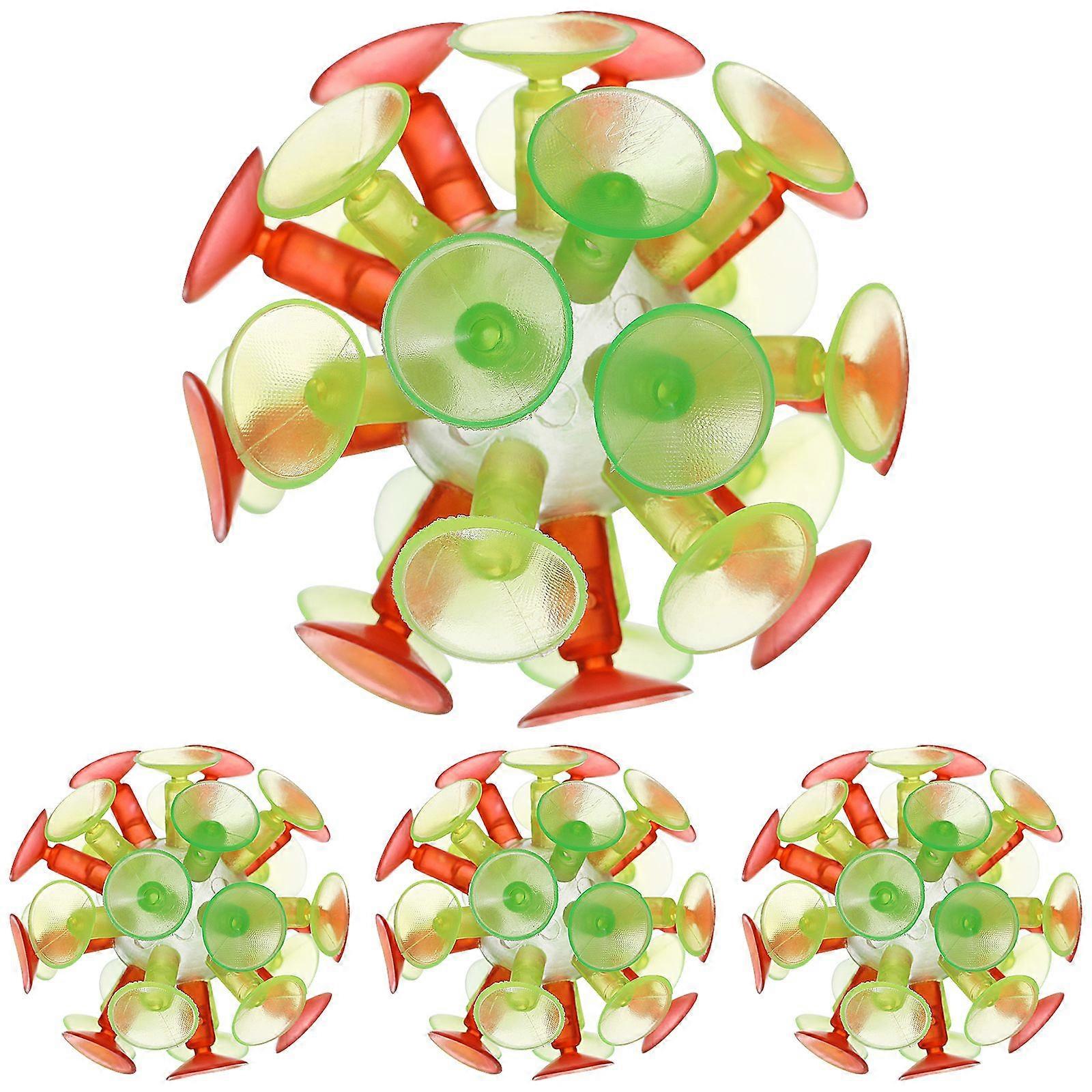 4PCS Kids Multicolored Suction Cup Ball Flash Luminescence Plaything Party Toy for Children