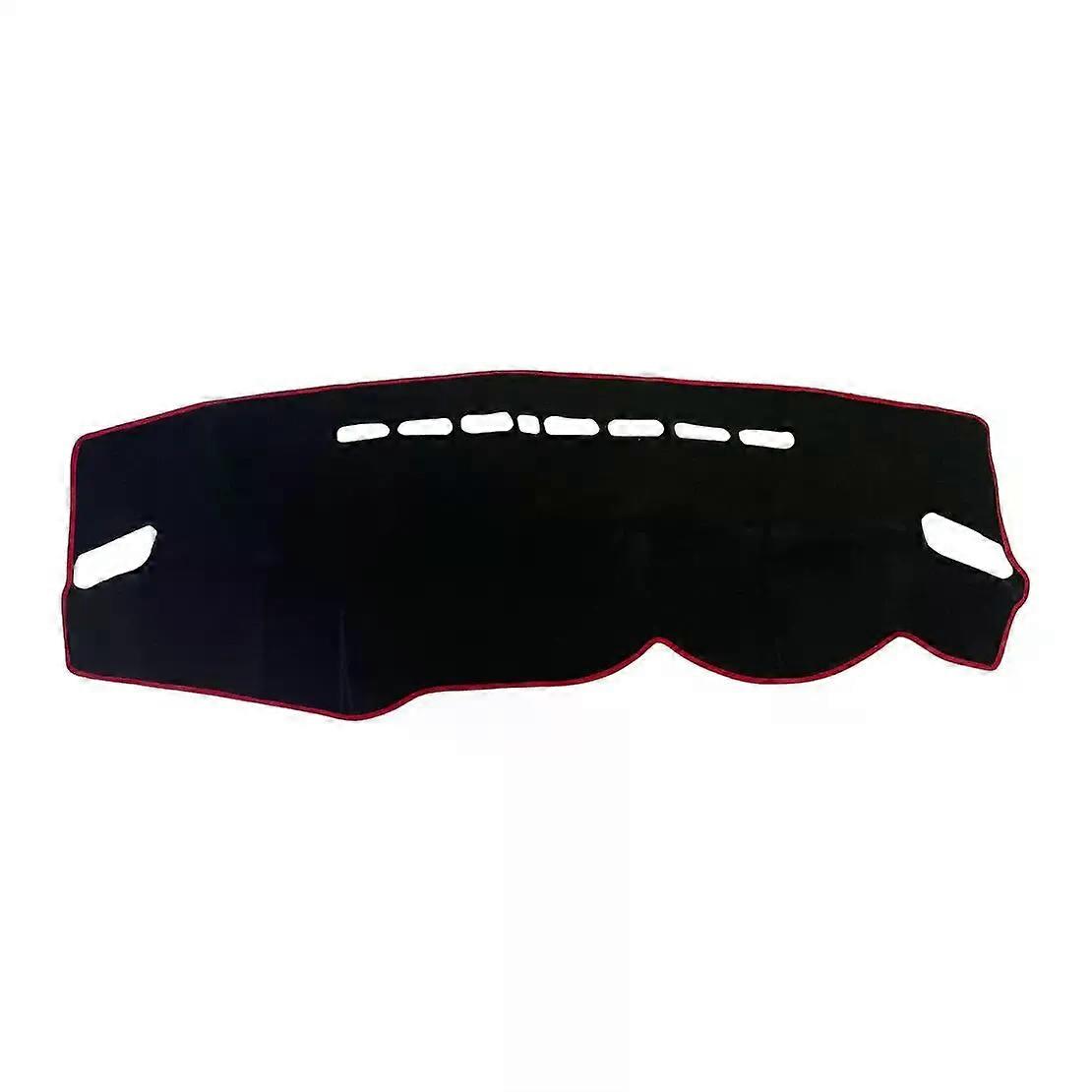 Non-Slip Dash Mat Dashboard Cover Fit for Mitsubishi Outlander 2013-2020 Right Hand Drive Black With Red Edge Polyester