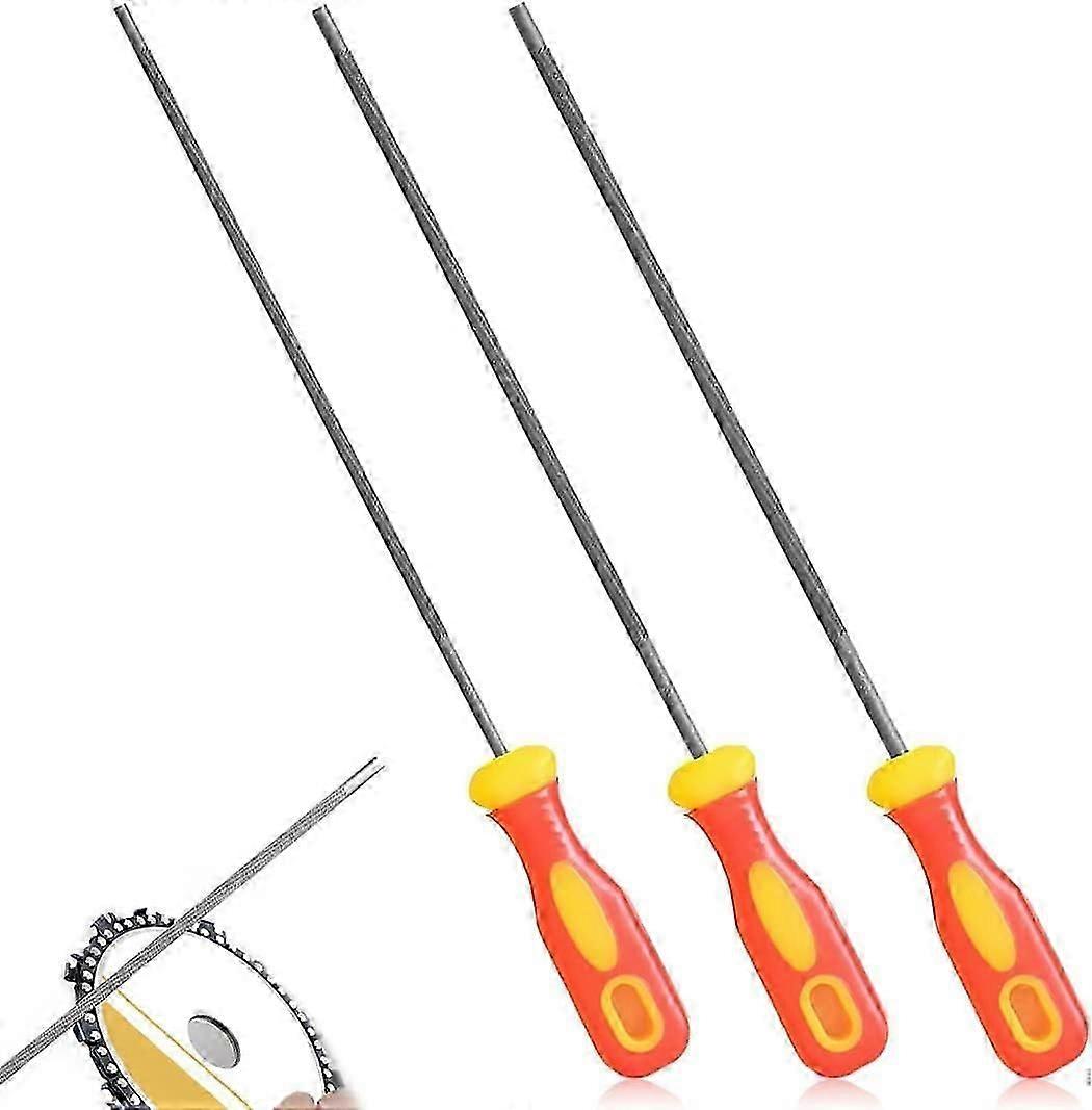 Pack Chainsaw Files, Chainsaw Files, Chainsaw Chain Sharpener with Handles, Easy to Hold, 3 Sizes 4.0mm, 4.8mm, 5.5mm, for Chainsaws (Red Yellow)