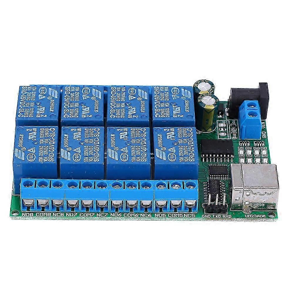 UD23A08 USB Relay Module MultiFunction 8 Channel UART Serial Port Motor Computer Control Module(DC5V )