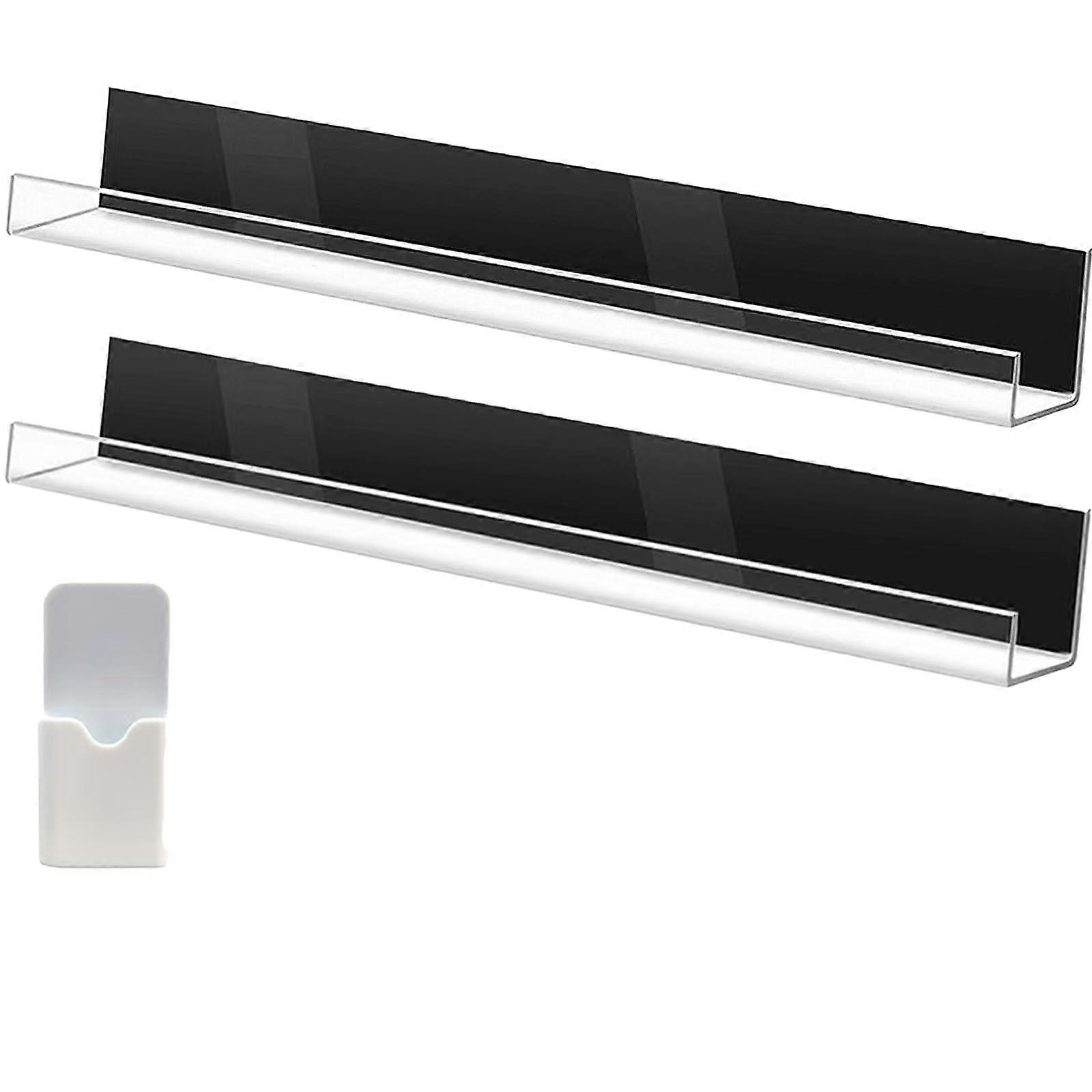 Magnetic Book Shelf 2 Pack Magnetic Shelf for Fridge Whiteboard Acrylic Wall Shelf