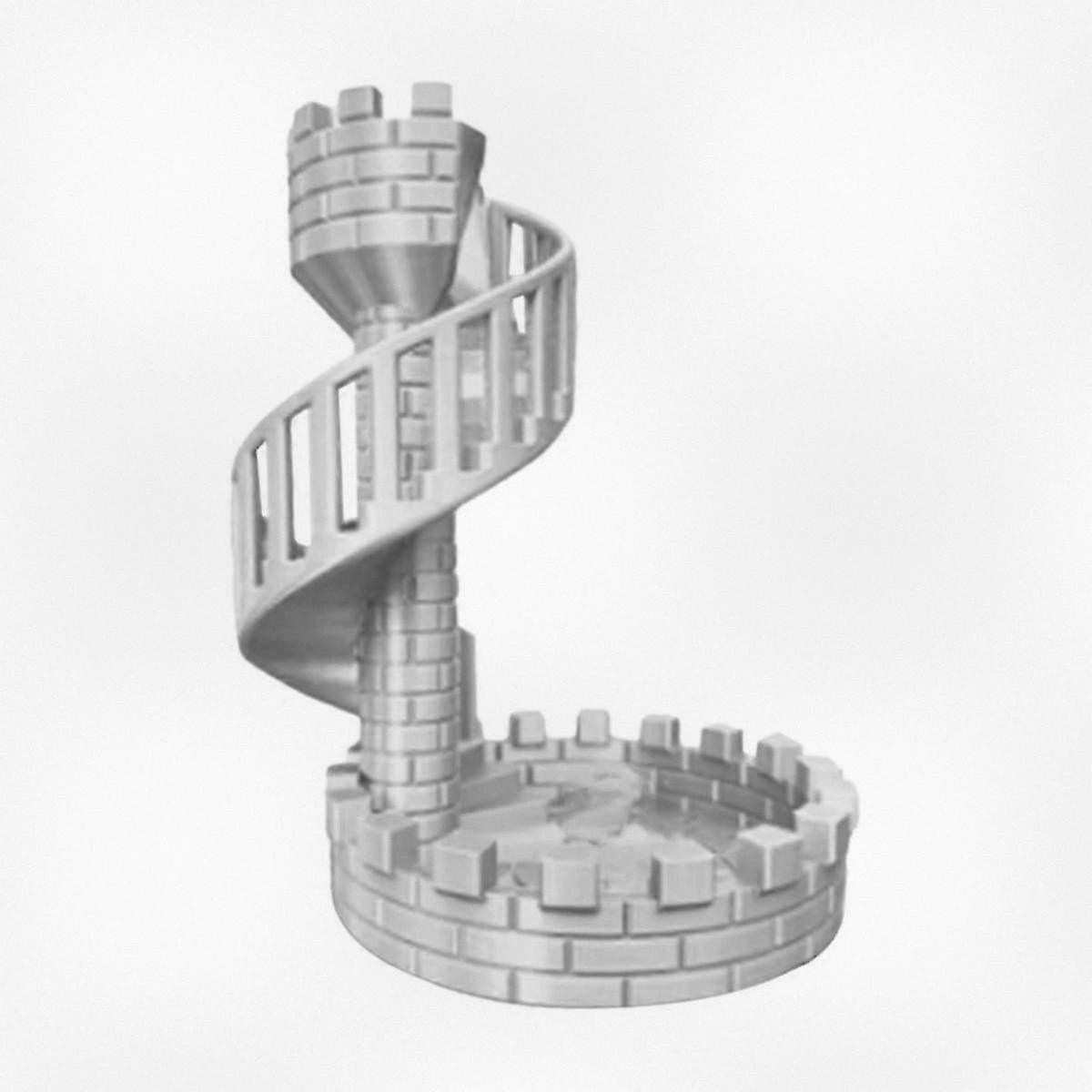 Dice Tower with Castle Design and Stairs, Perfect for Desktop Decorations Inspired by Ancient Roman Architecture