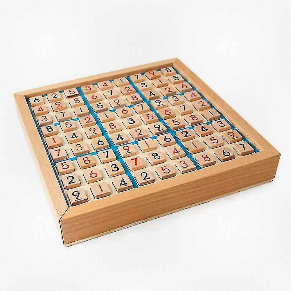 Wooden Sudoku Board Game with Drawer, Math Brain Teaser Desktop Toys, Includes Sudoku Puzzles Book for Added Fun