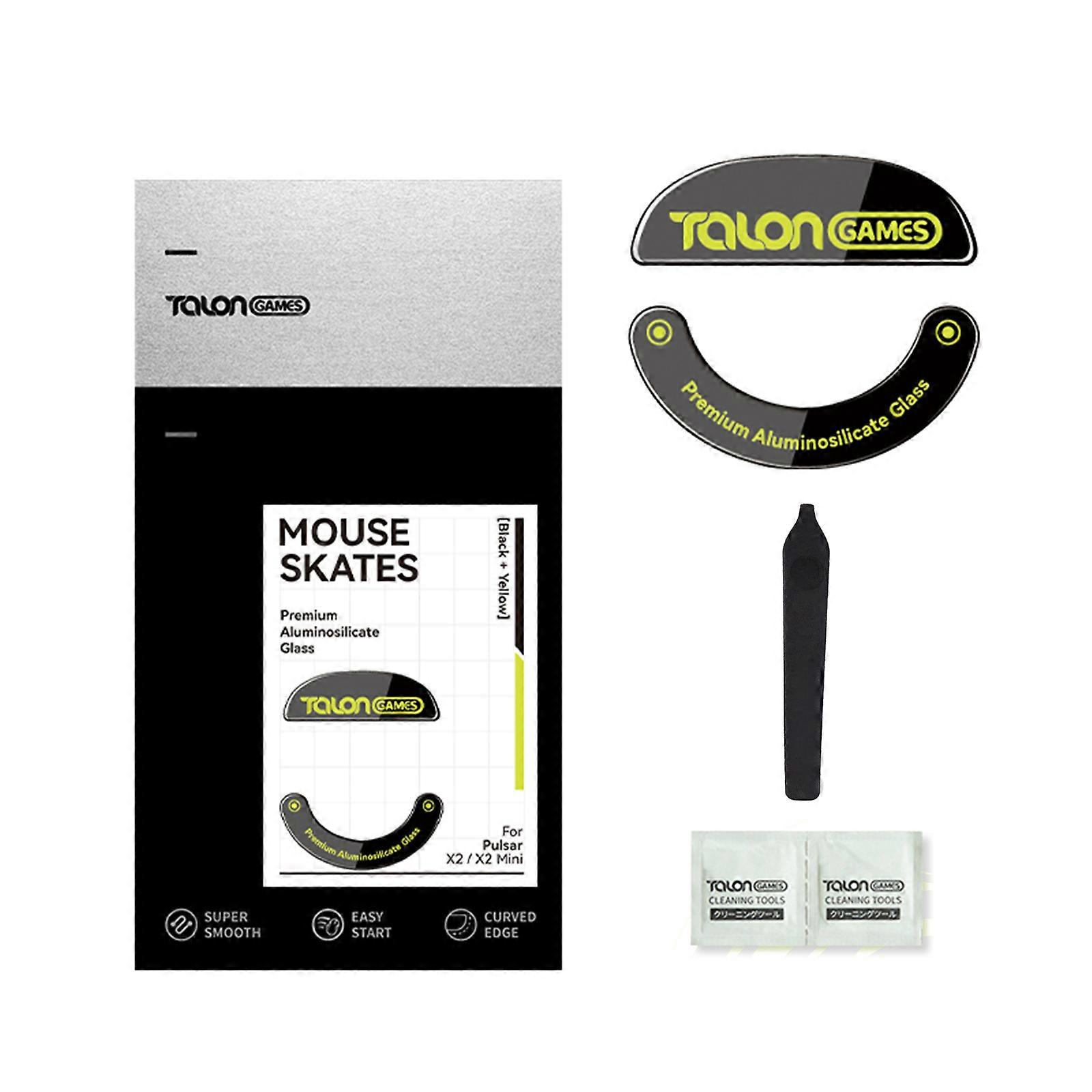 TALONGAMES Glass Mouse Feet for Pulsar X2 / X2 Mini Wireless Mouse Customized Round Curved Edge Mouse Glass Skates
